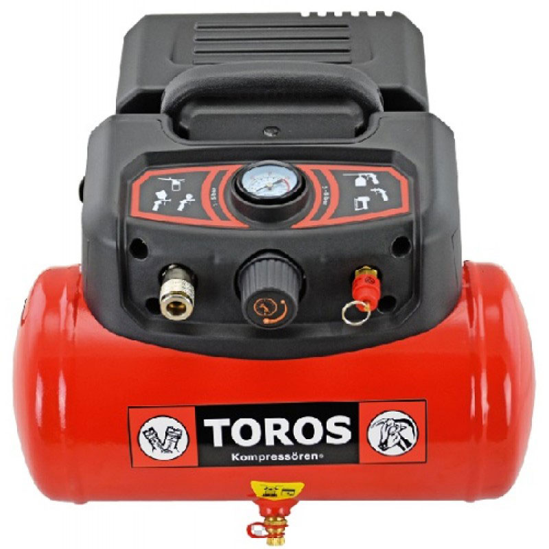 TOROS - Αεροσυμπιεστής Μονομπλόκ Oilfree 1.5HP / 6 Lt