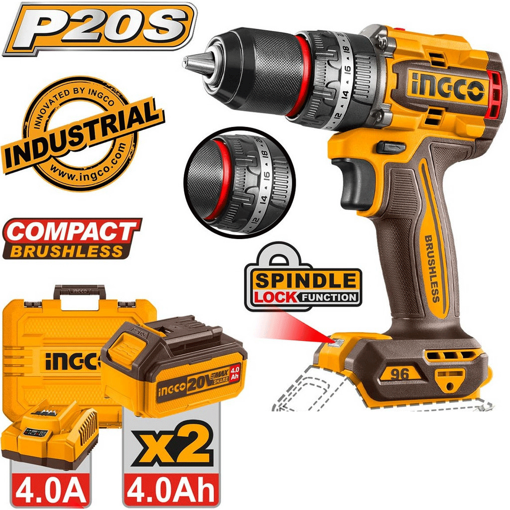 Κρουστικό Δραπαν.INGCO με 2 μπαταρ 20V Li-Ion  96Nm Κωδικός: CIDLI209681