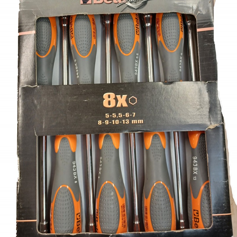 Κατσαβίδια  σετ  BETA  943BX/D8 με Εξάγωνο Καρυδάκι 8 Τεμαχίων