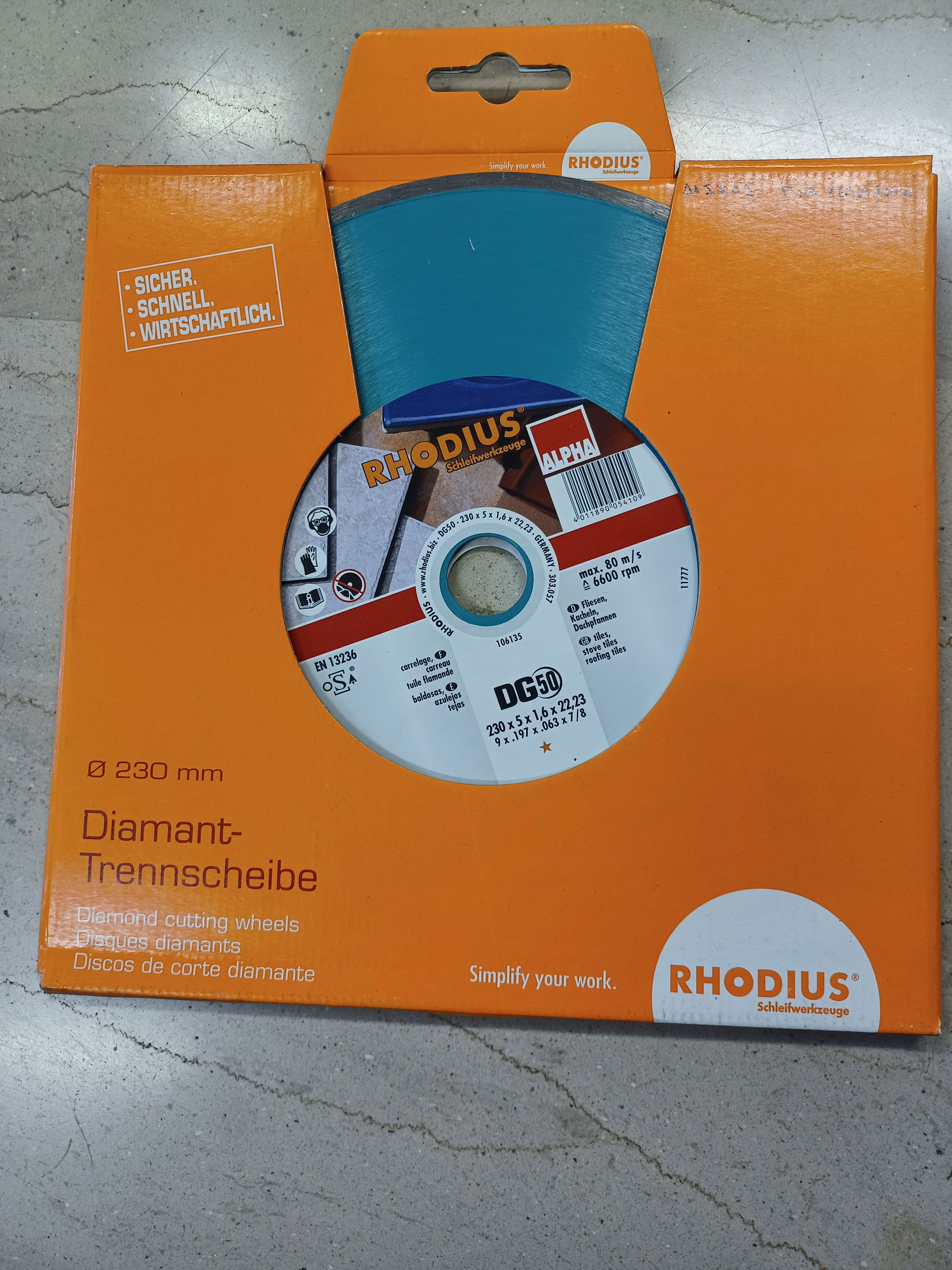 Διαμαντοδισκος κεραμικων  RHODIUS DG50 Φ230