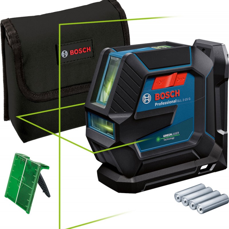 Λέιζερ Γραμμών BOSCH   GLL 2-15 G Professional με Στήριγμα LB 10