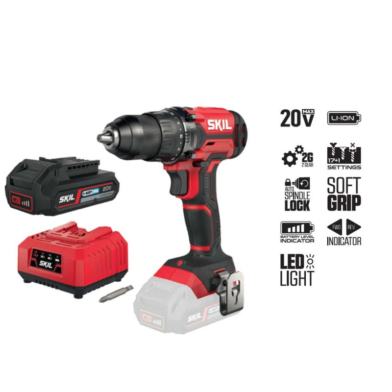 Kρουστικο δραπ/δο SKIL 3075 με2 μπατ 20V